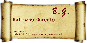 Beliczay Gergely névjegykártya